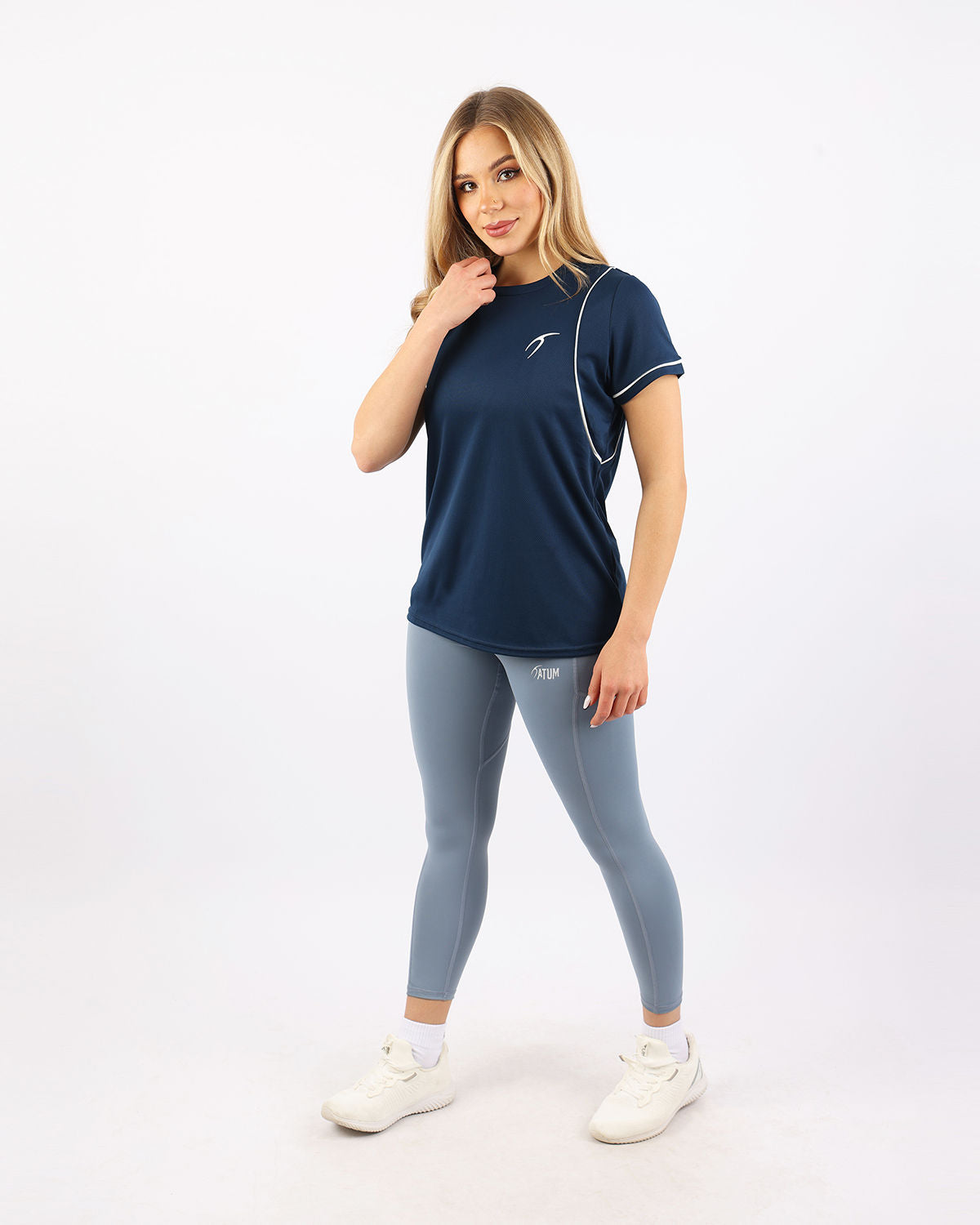 Ultra-Soft Cropped Blue T-Shirt-Atum -30052514