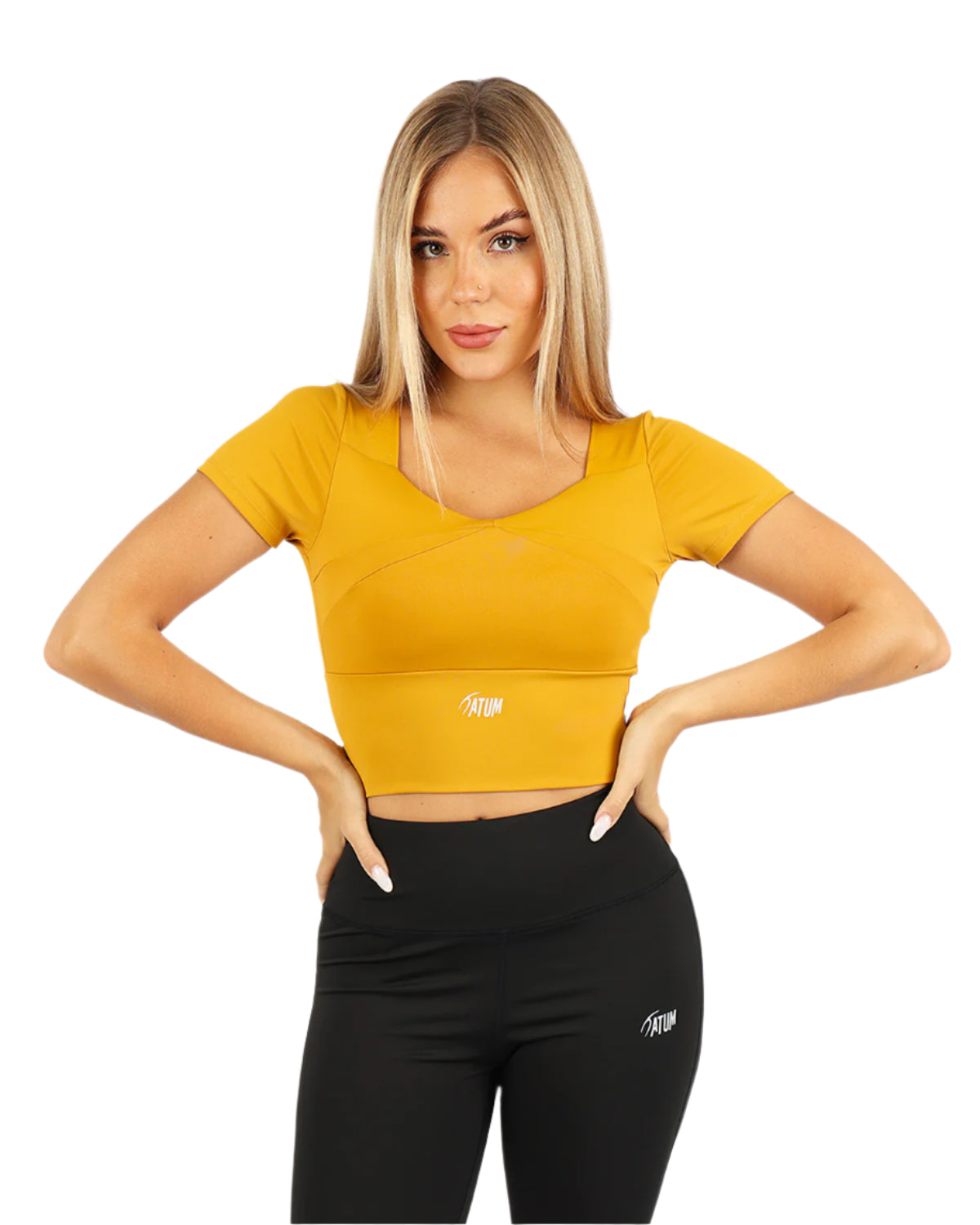 Serenity Sculpt Yellow Crop Top-Atum -44775234