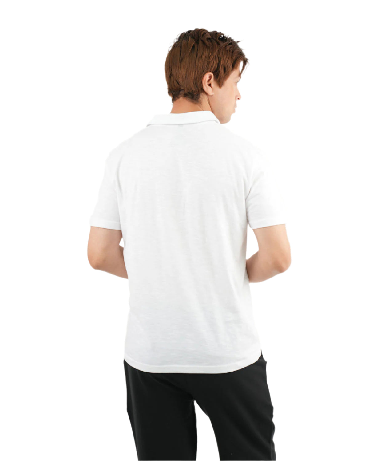 Comfort Slub White Polo Shirt-Atum -66458120