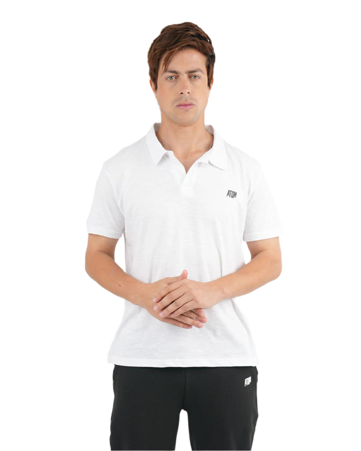 Comfort Slub White Polo Shirt-Atum -61005883