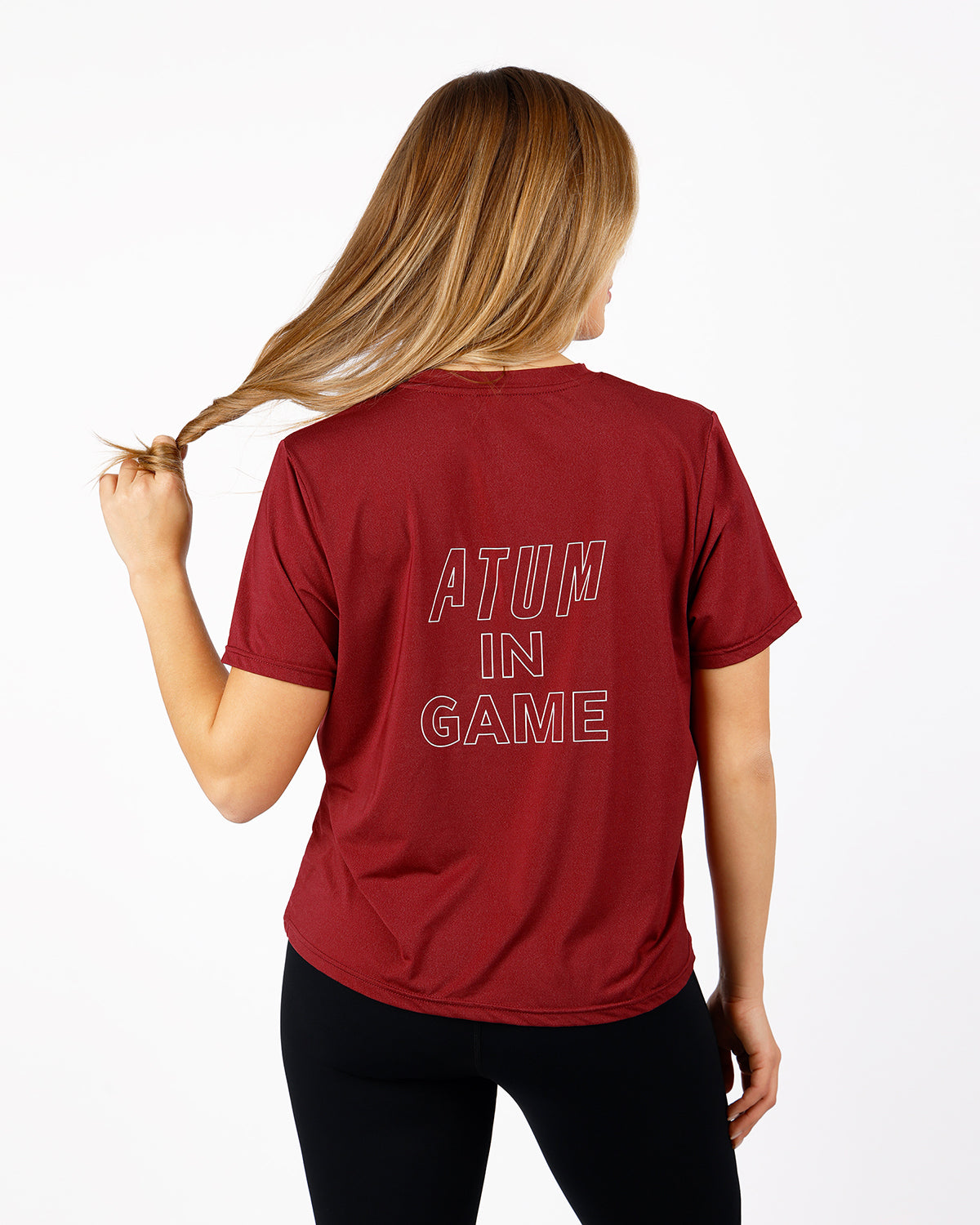 Hyper Short-Sleeves Burgundy Training Top-Atum -91667314