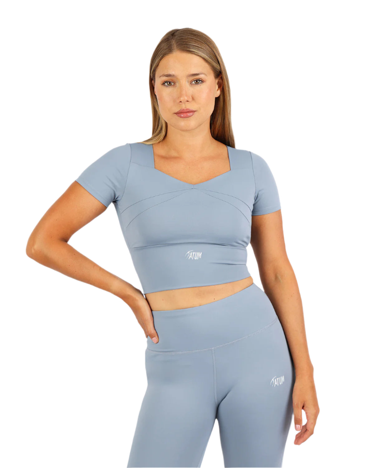Serenity Sculpt Blue Crop Top-Atum -51359477