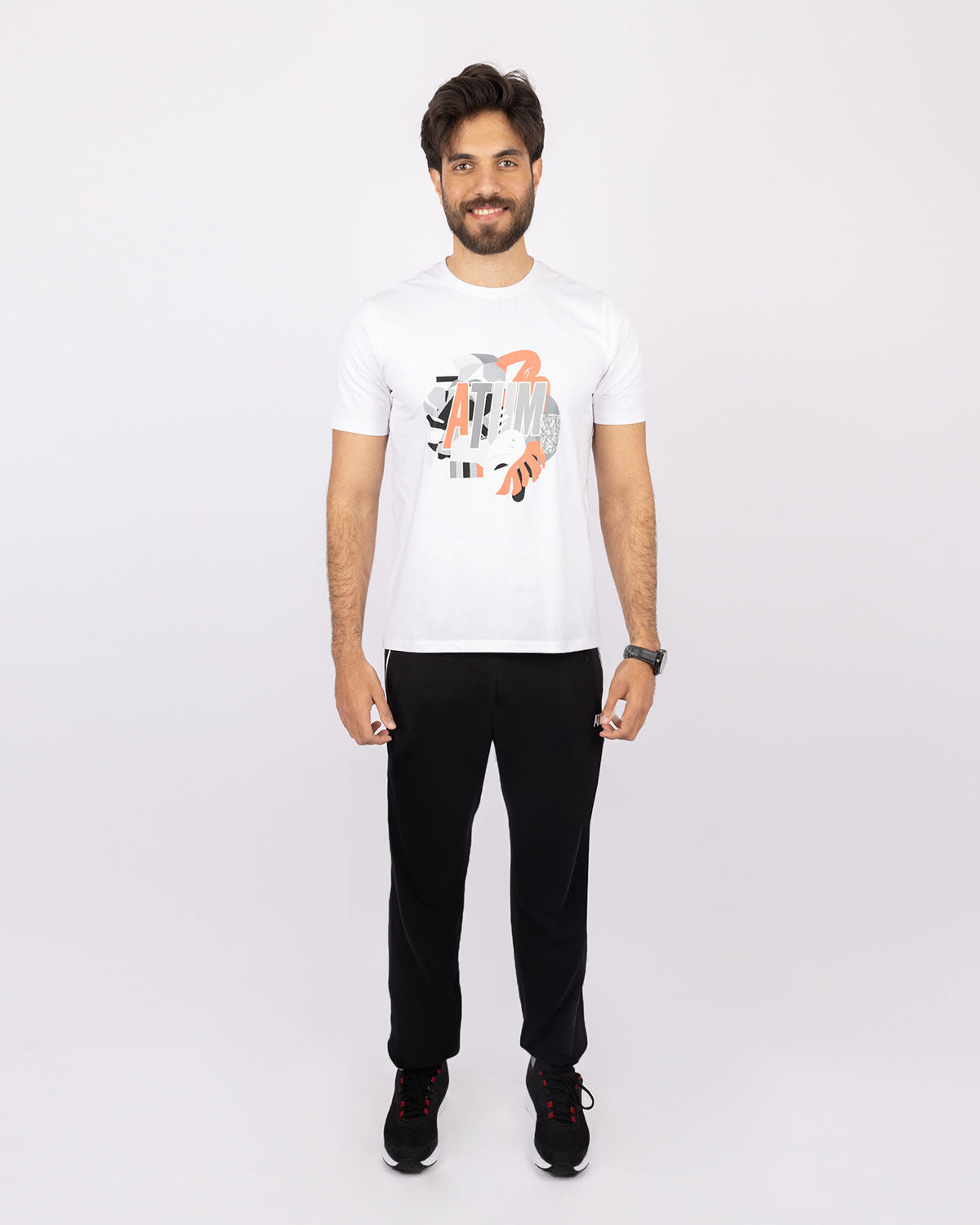 Printed White Men's T-Shirt-Atum -19223455