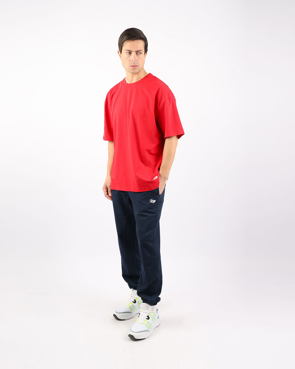 OverSized Basic Men's Red T-Shirt-Atum -9498480