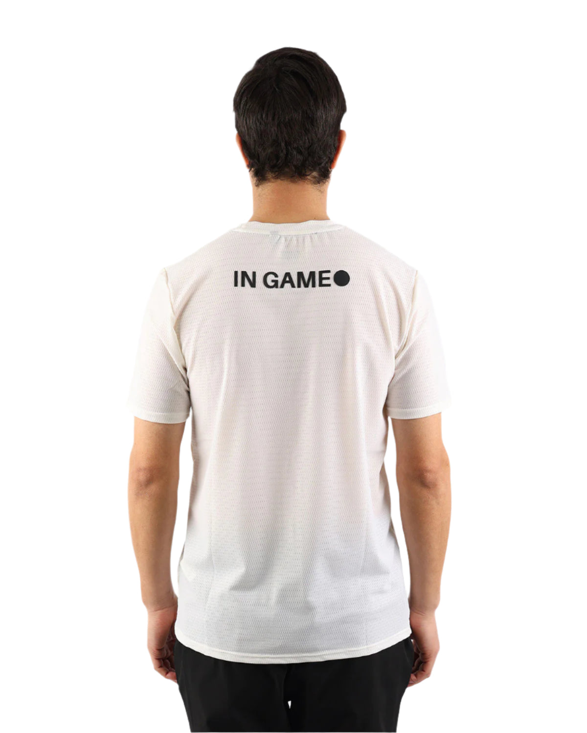 Crew Neck Short Sleeve Black Athletic Top-Atum -54540049