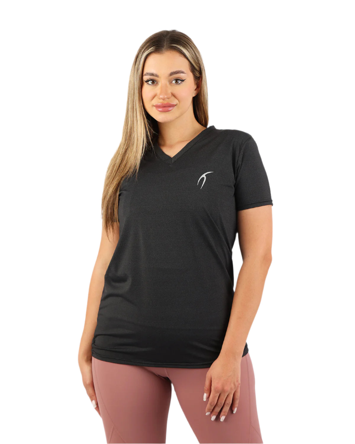 V Neck Training Black Top-Atum -11896283