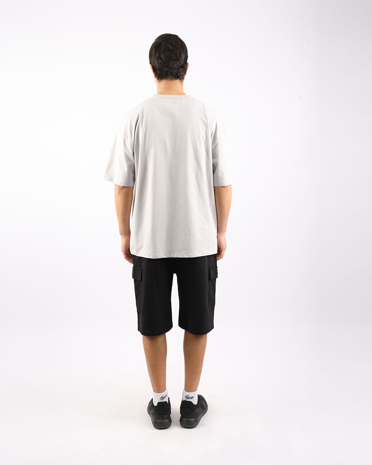 OverSized Basic Men's Light Gray T-Shirt-Atum -73758428