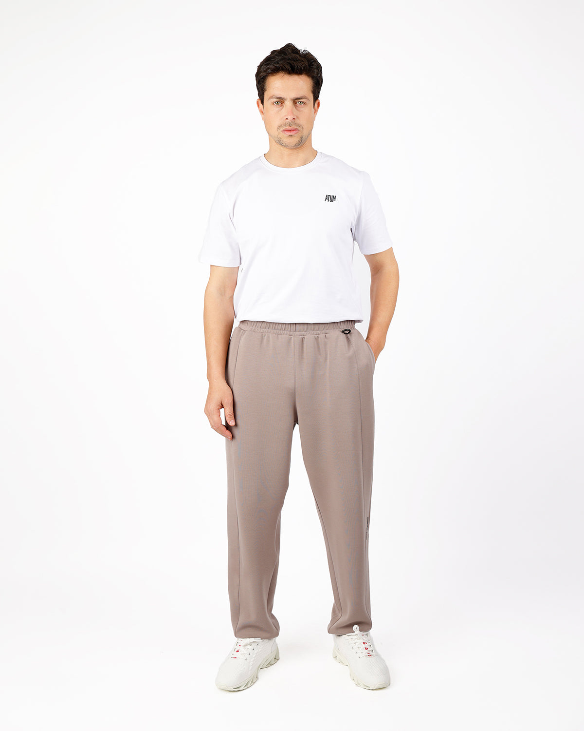 Relaxed Motion Taupe Pants-Atum -50306314