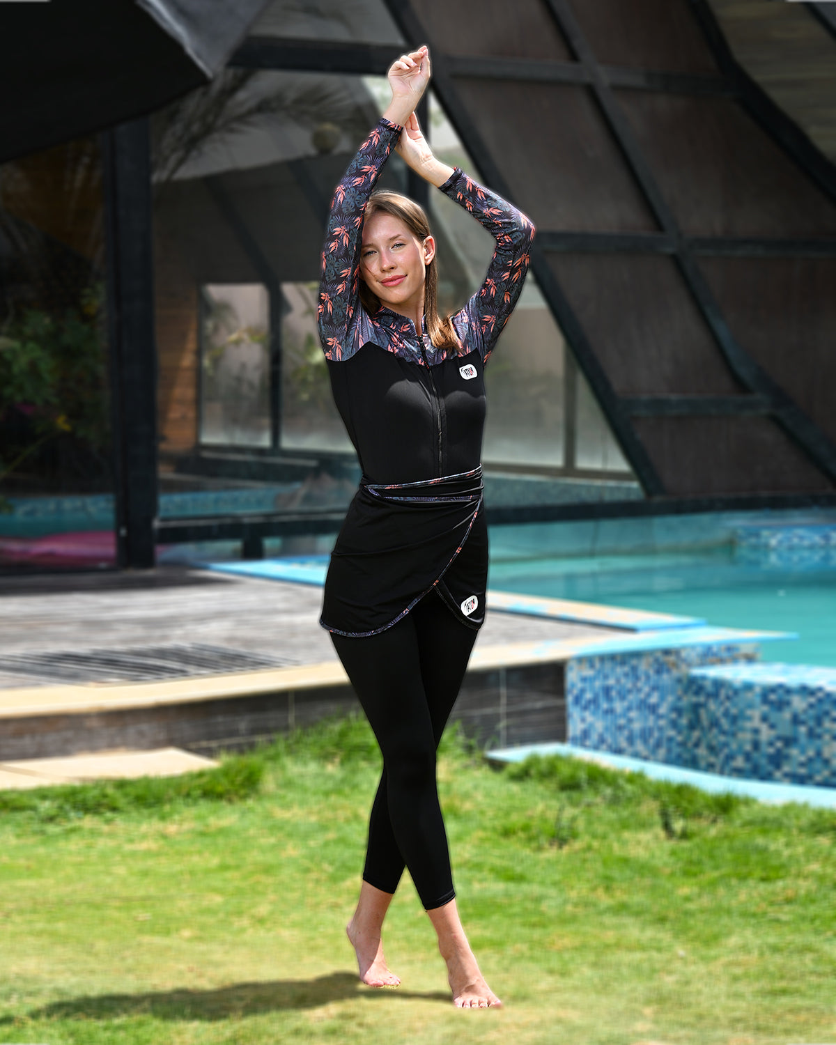 Tropical Floral Swimsuit Set-Atum -56692718