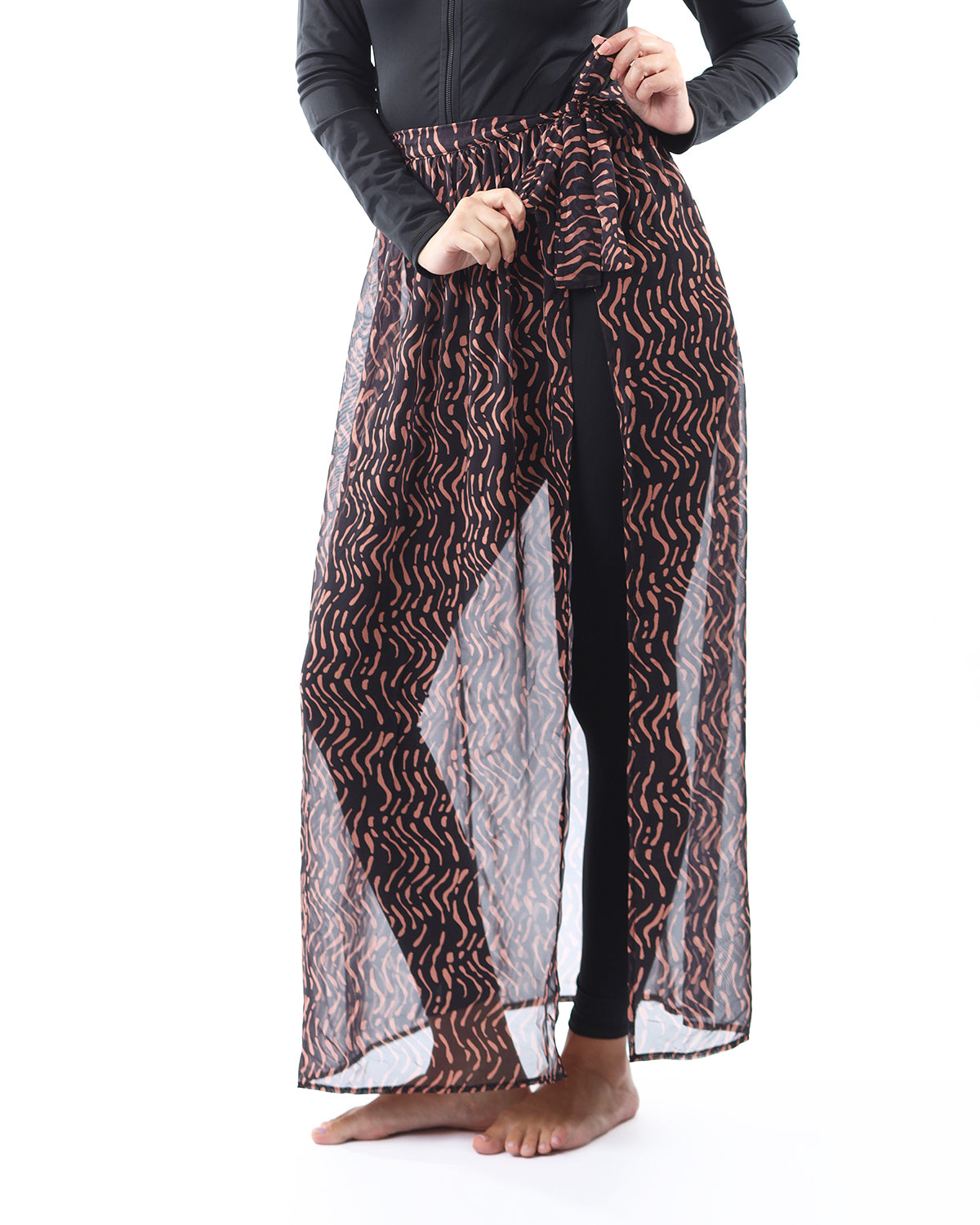 Midnight Waves Black Cover-Up Skirt-Atum -75725205