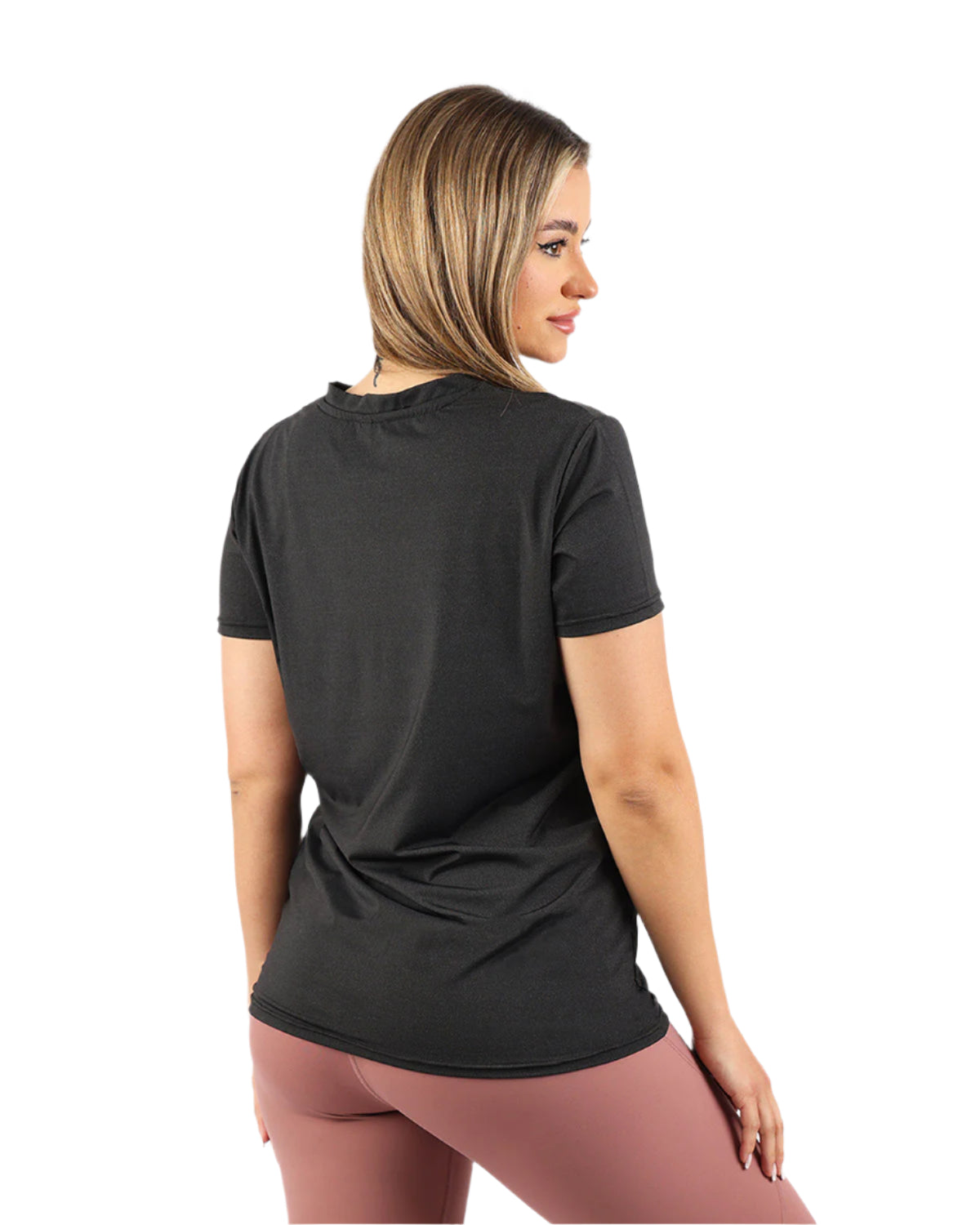 V Neck Training Black Top-Atum -92810703