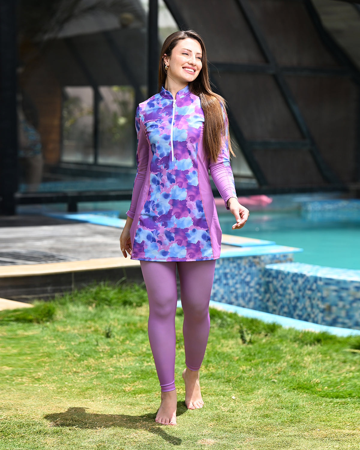 Lavender Lagoon Lilac Long Rashguard-Atum -64225271