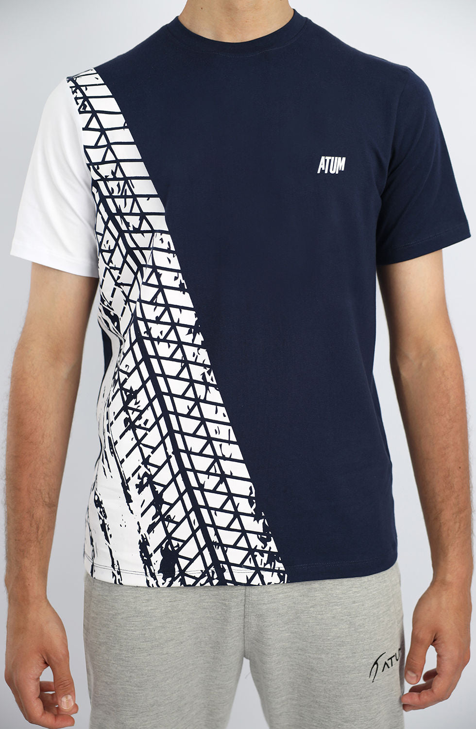Futuristic Crew-Neck Navy T-Shirt