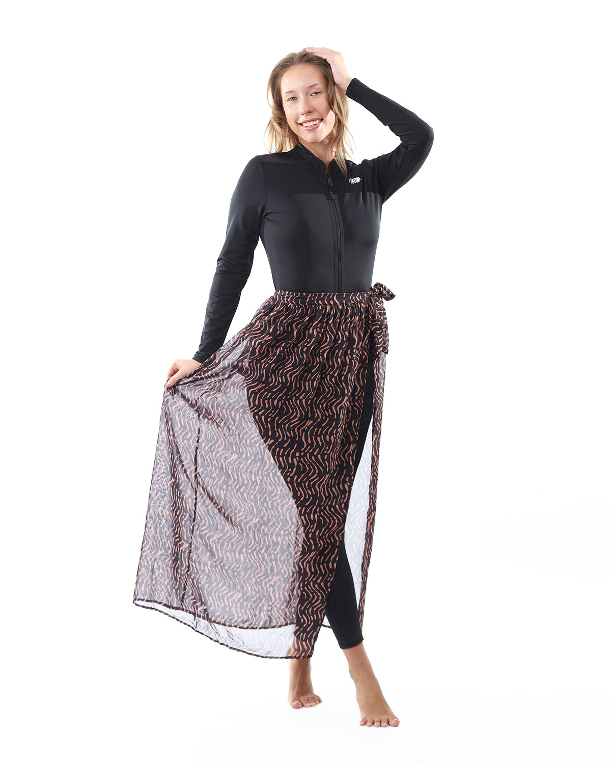 Midnight Waves Black Cover-Up Skirt-Atum -23826908