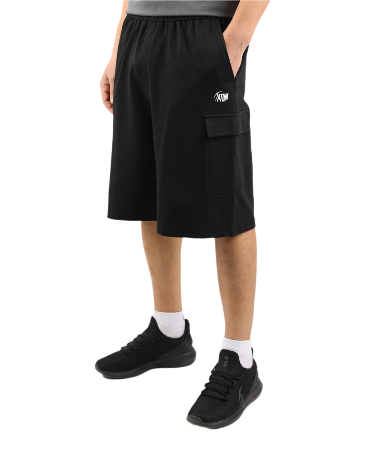 Essential Cargo Men's Black Shorts-Atum -20142182