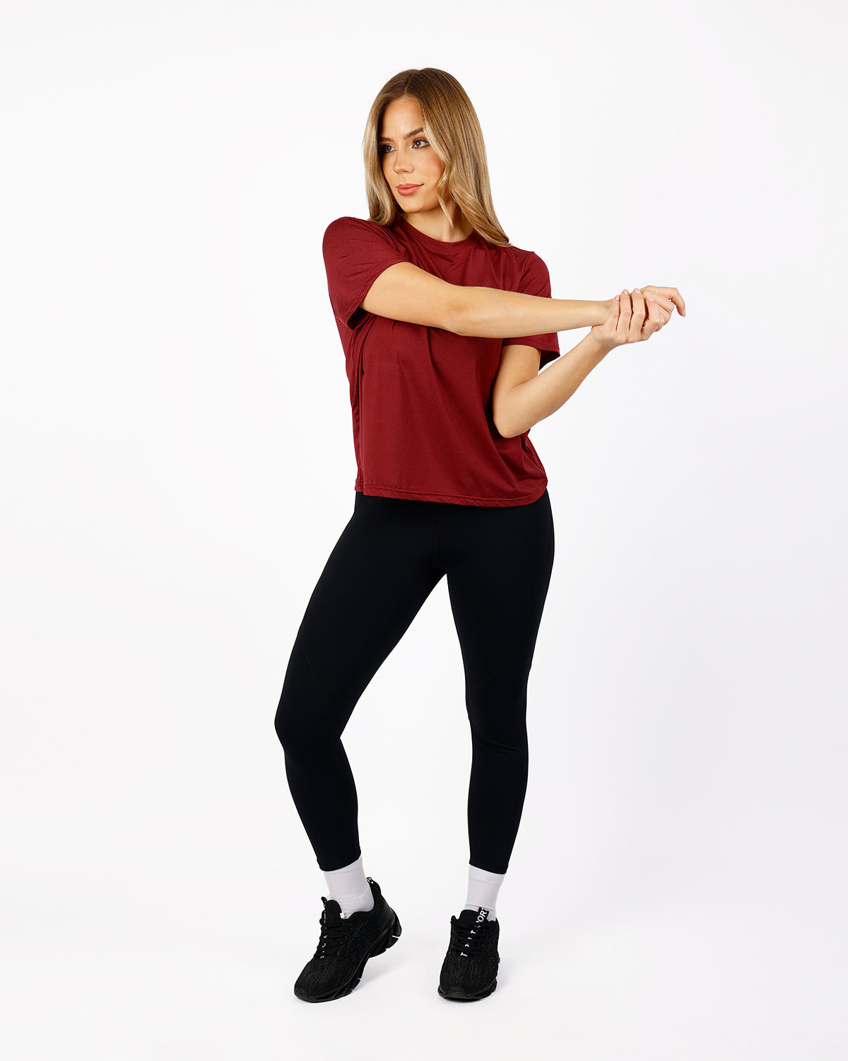 Hyper Short-Sleeves Burgundy Training Top-Atum -65188605
