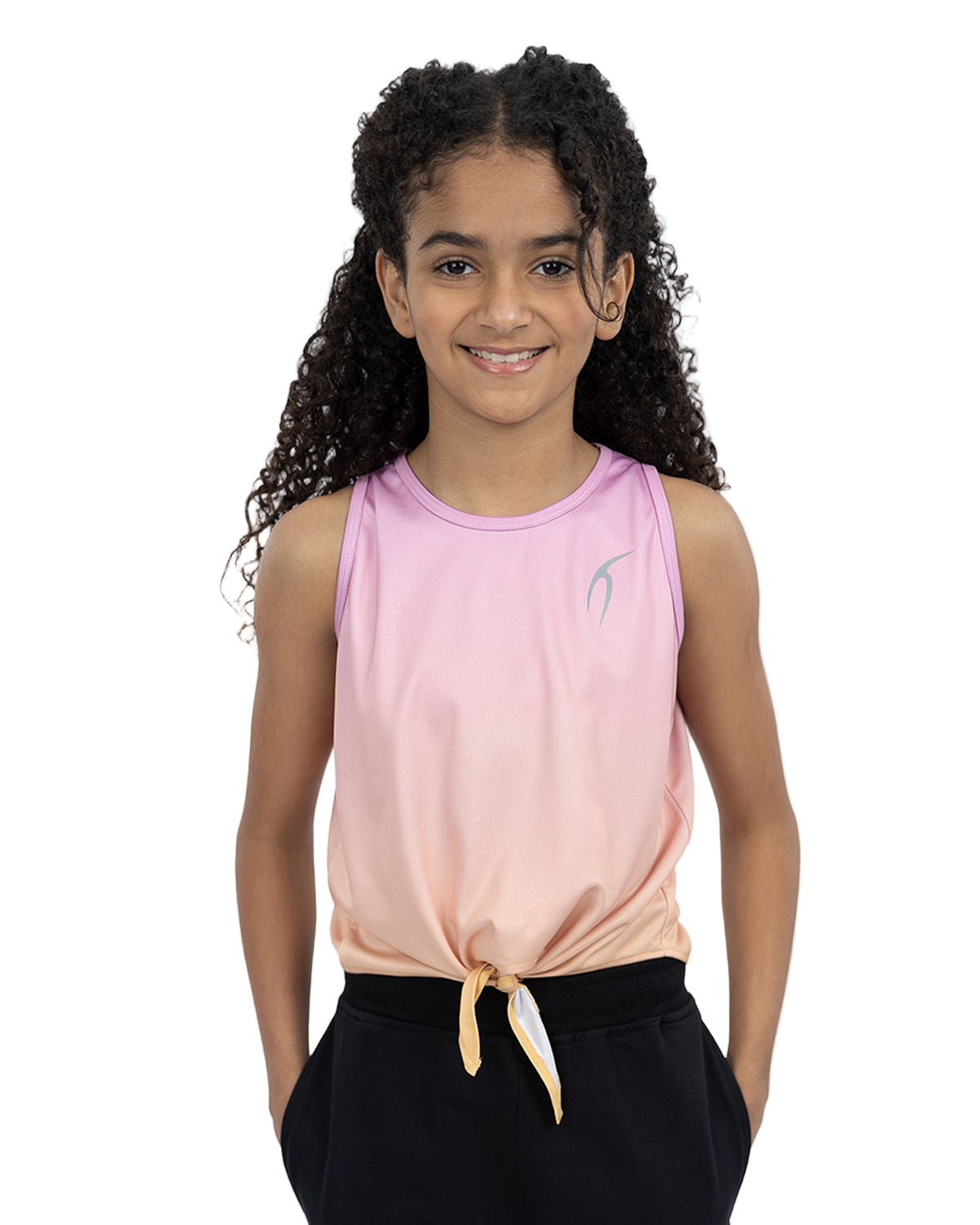 Girls Plain Rose Tank Top