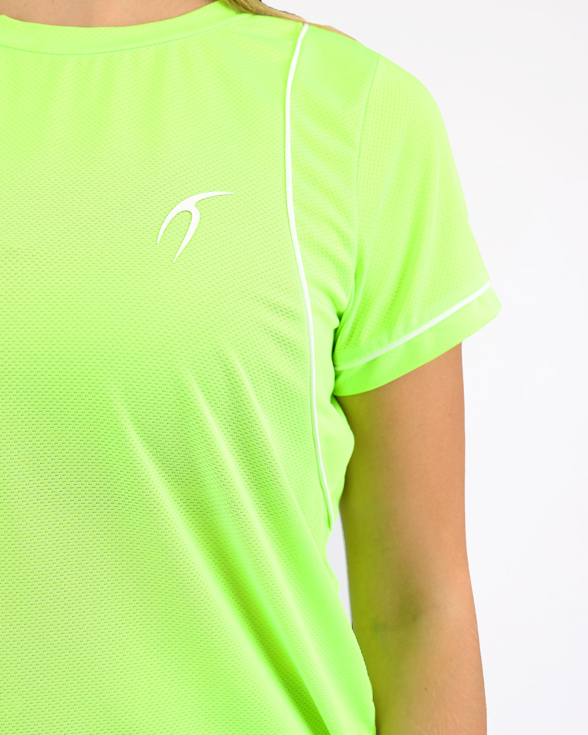 Short-Sleeve Breathable Lime Green Mesh Top-Atum -24030377