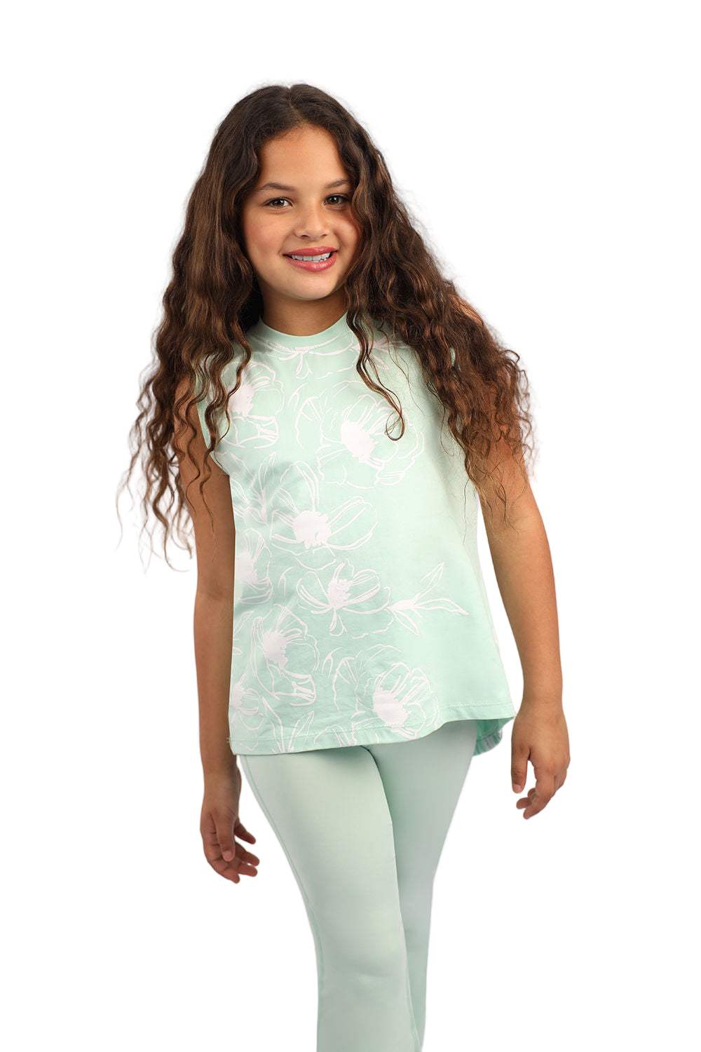 Girl's Flowery Tank Top-Atum -10601946