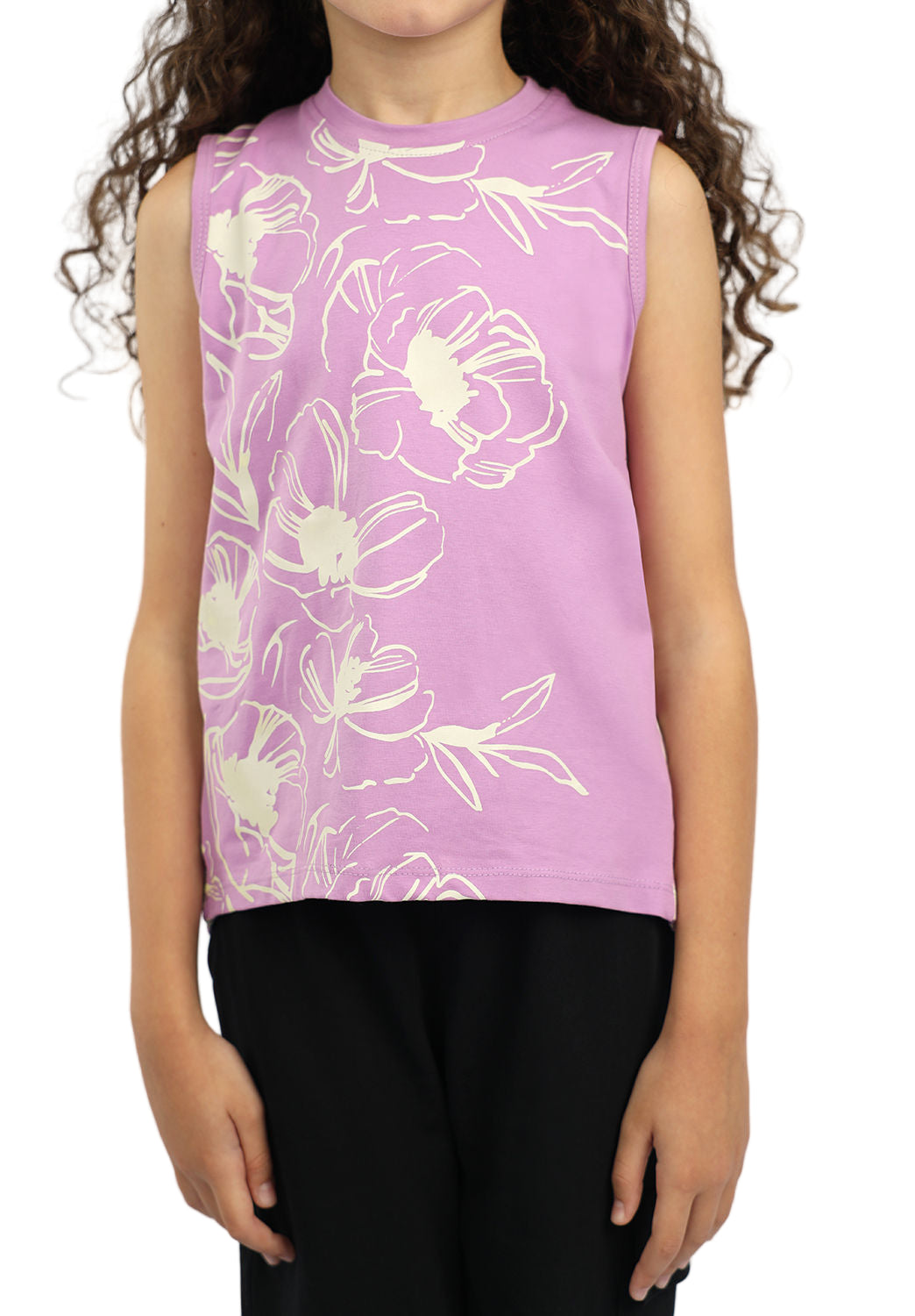 Girl's Flowery Tank Top-Atum -91639768