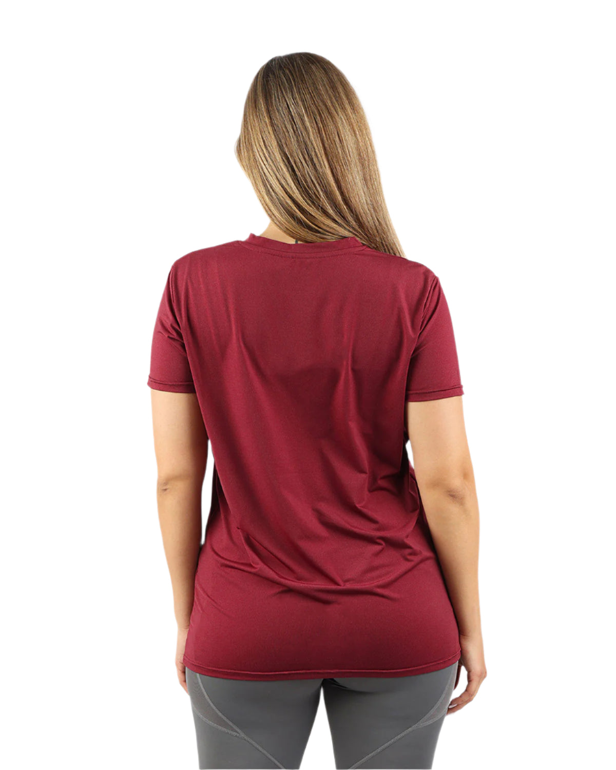 V Neck Training Burgundy Top-Atum -93841251