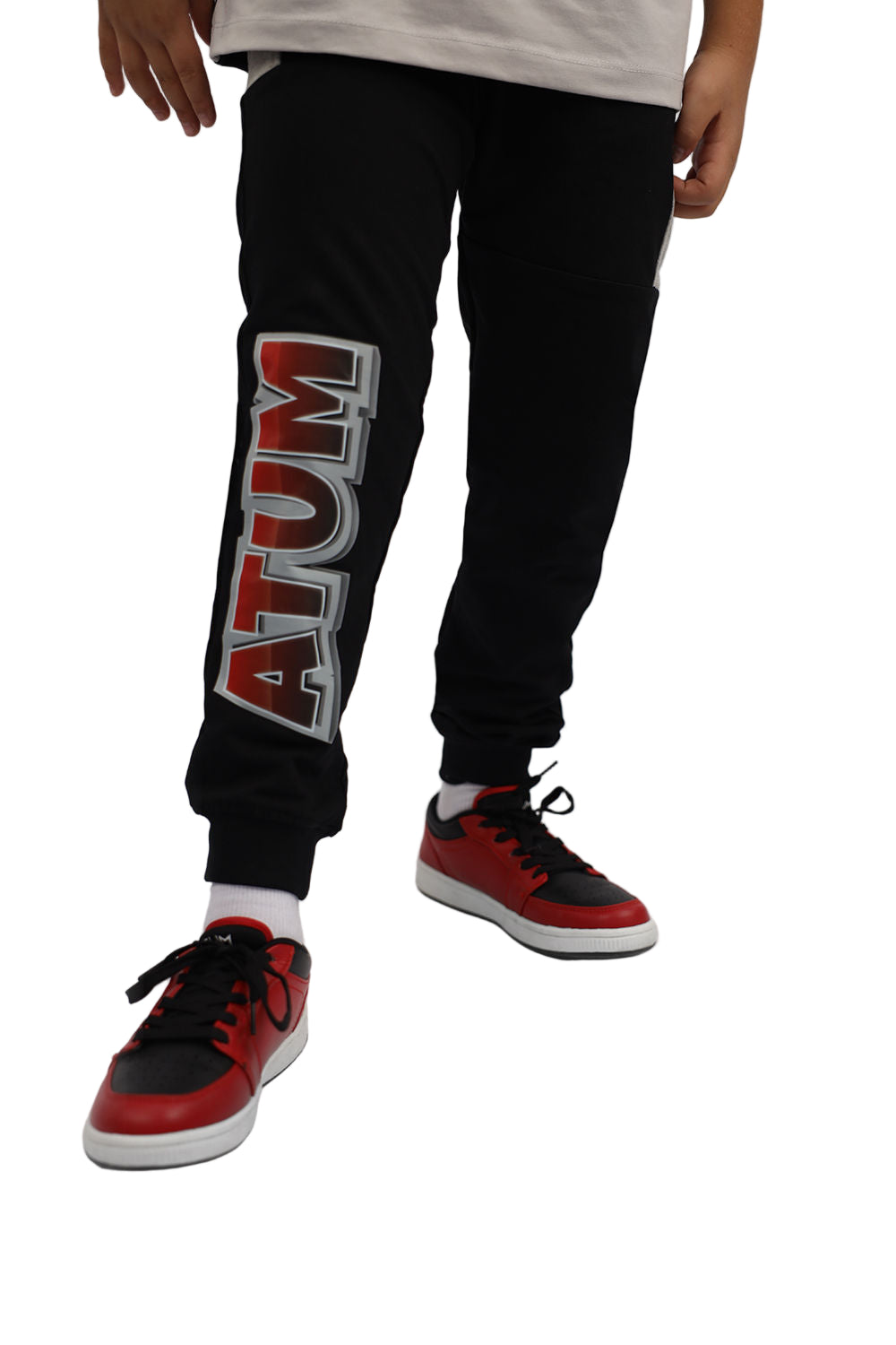 Boy's Basic Black Sweatpants-Atum -4121692