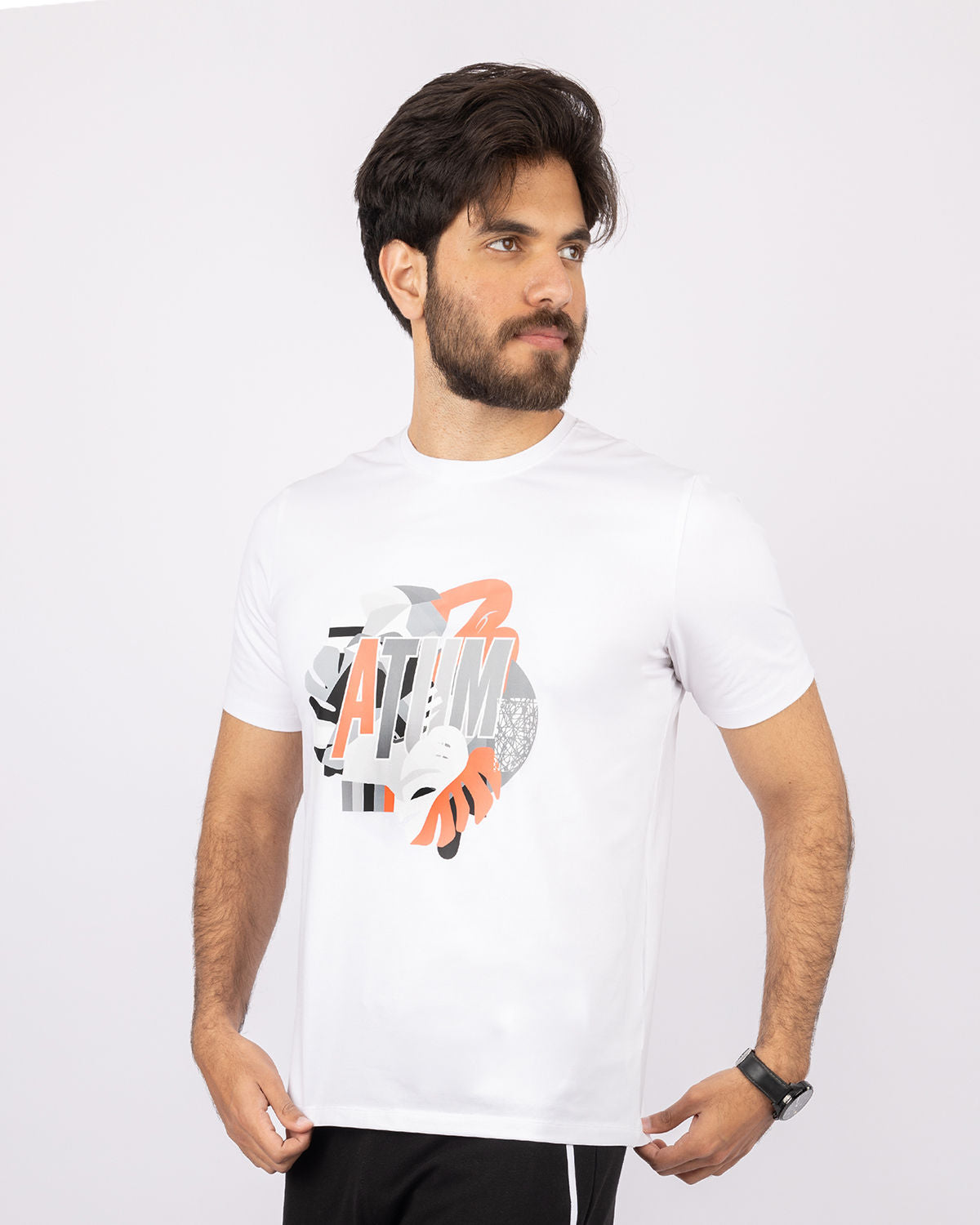 Printed White Men's T-Shirt-Atum -9849920