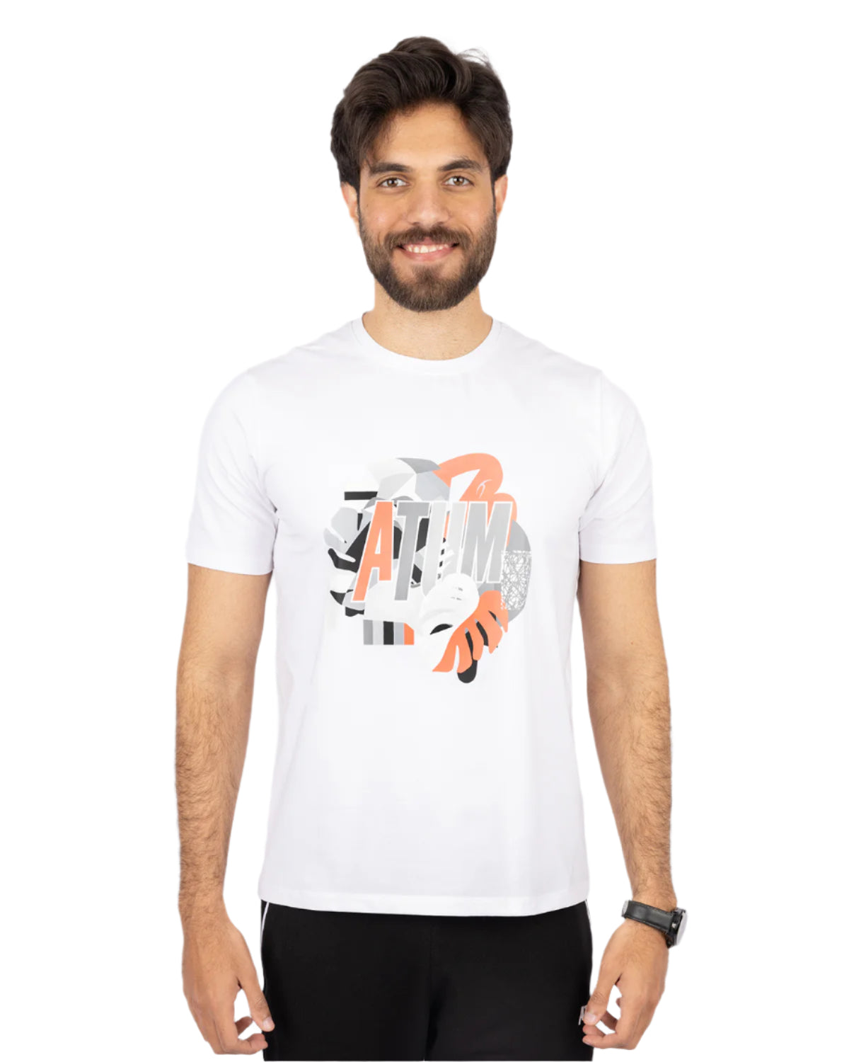 Printed White Men's T-Shirt-Atum -88785556