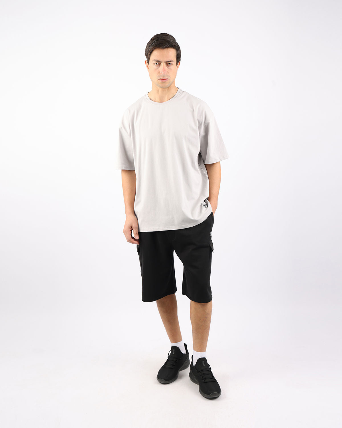 OverSized Basic Men's Light Gray T-Shirt-Atum -56655175