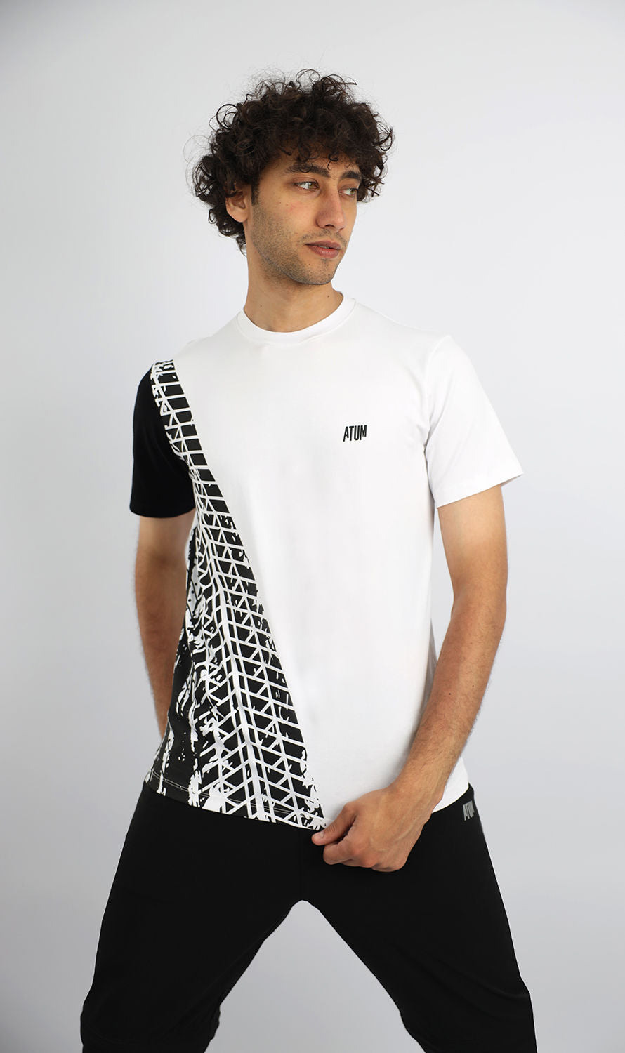 Futuristic Crew-Neck White T-Shirt