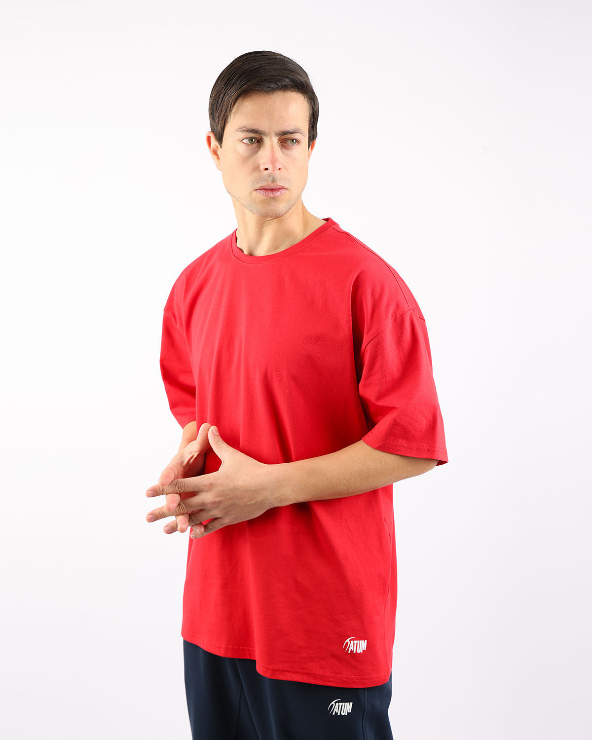 OverSized Basic Men's Red T-Shirt-Atum -83852962