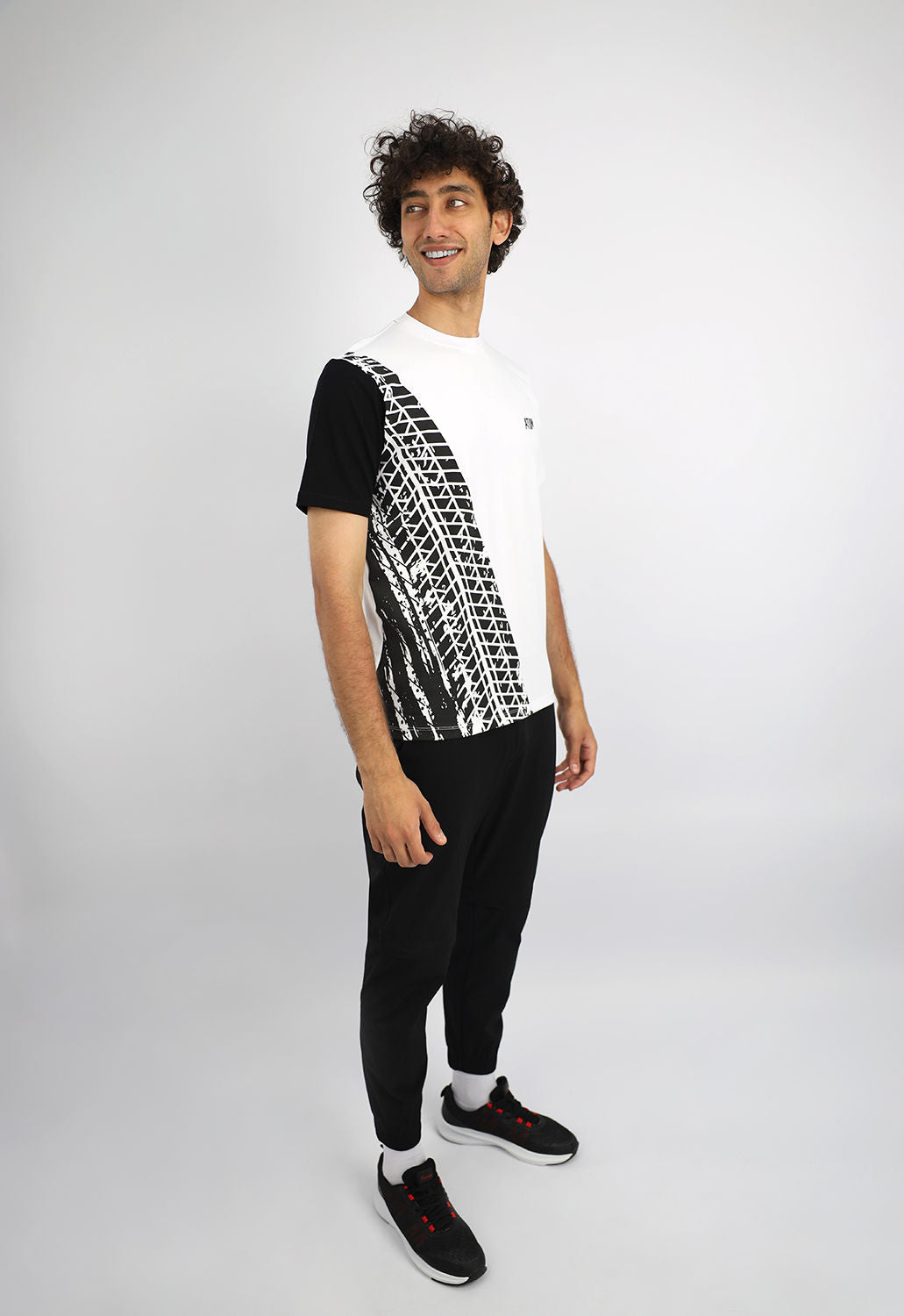 Futuristic Crew-Neck White T-Shirt