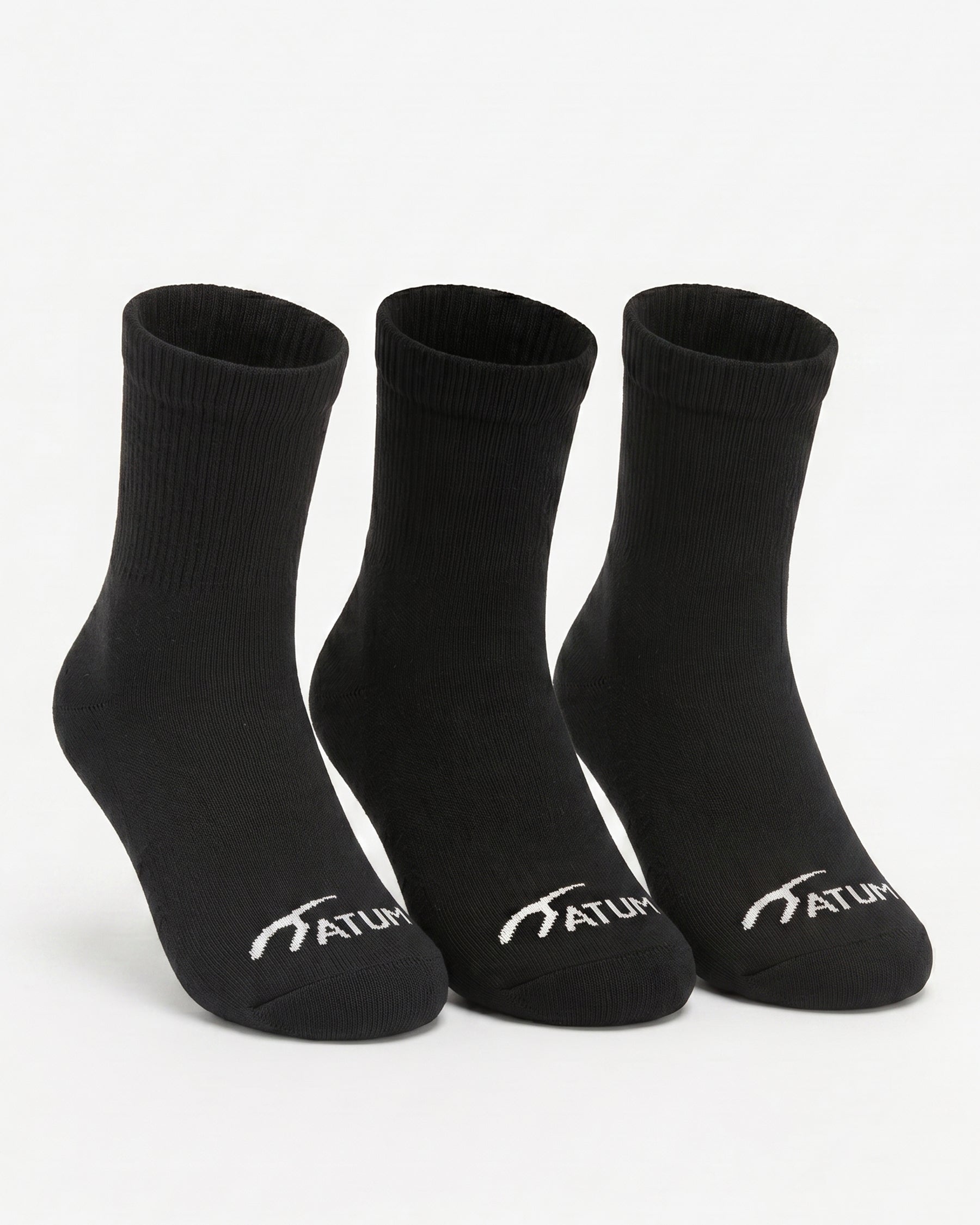 Kids Mid-Crew Black Socks-Pack of 3