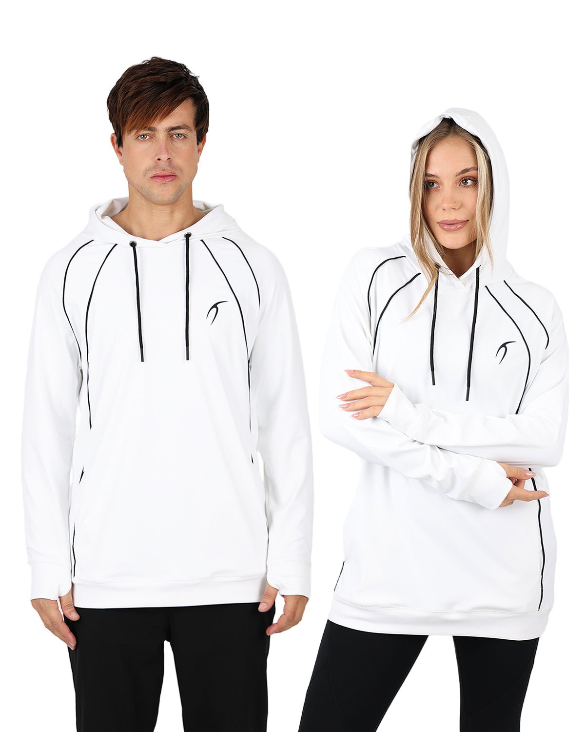 Long-Sleeve Training White Hoodie-Atum -16866721
