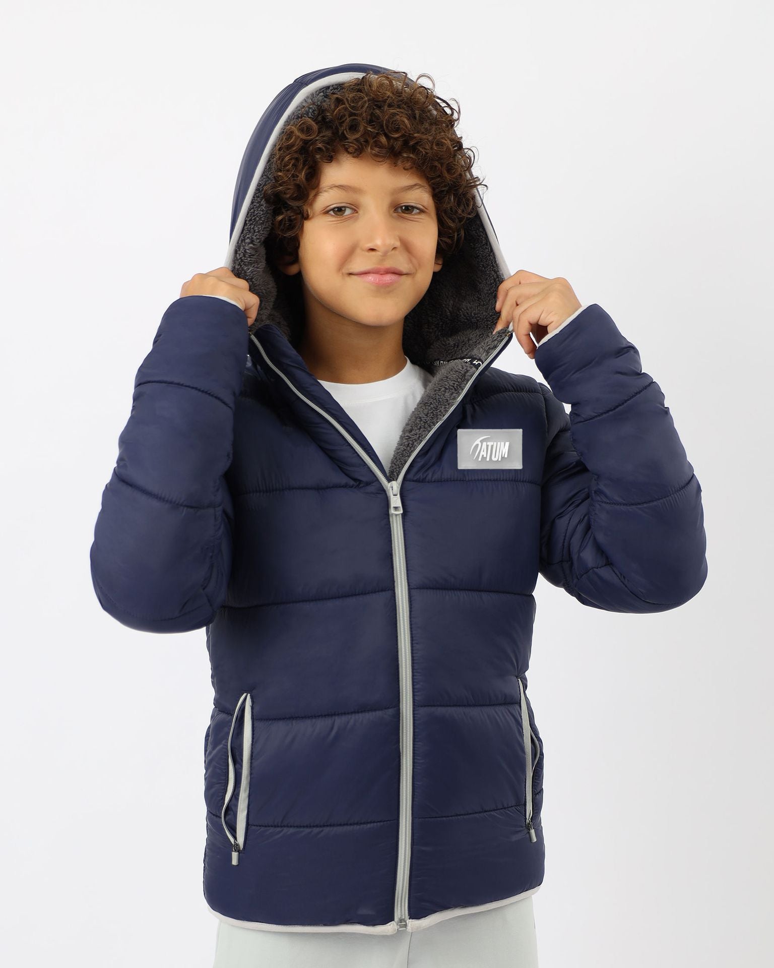 Hooded Puffer Boy's Navy Jacket-Atum -71174811