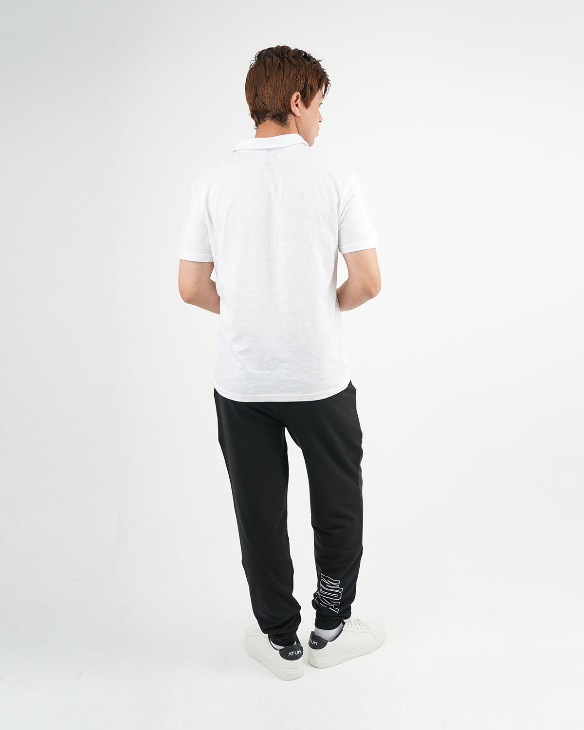 Comfort Slub White Polo Shirt-Atum -86555389