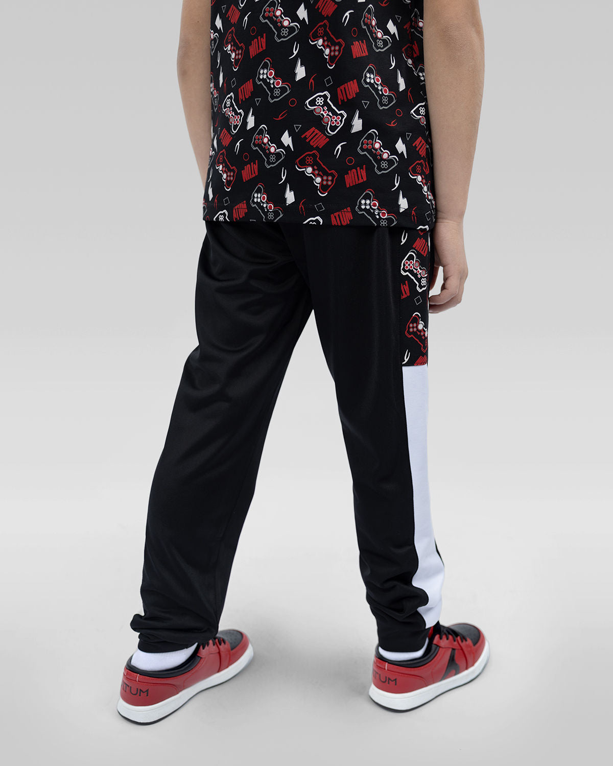 Boy's Graphic Black Sweatpants-Atum -46079972