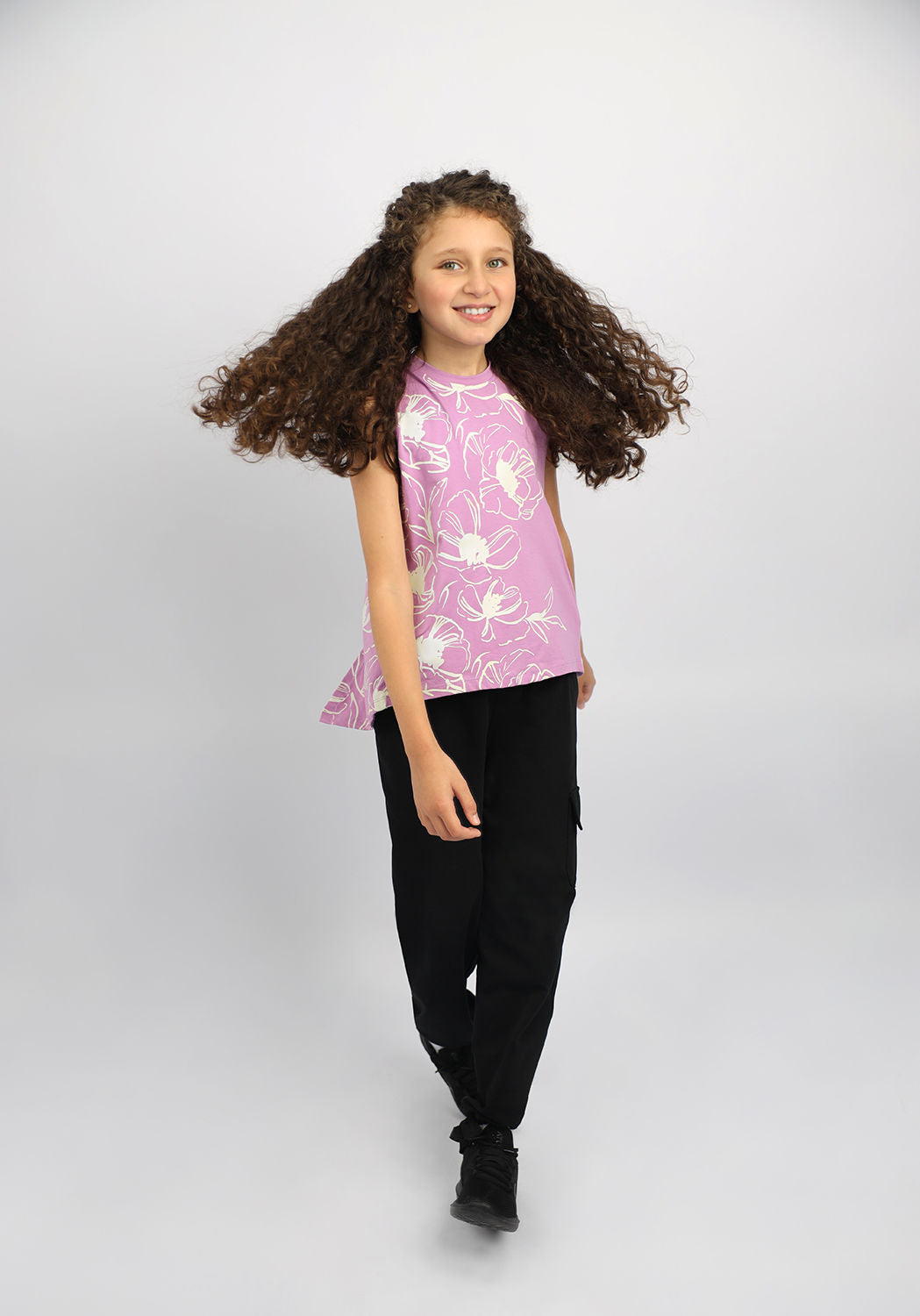 Girl's Flowery Tank Top-Atum -77538161