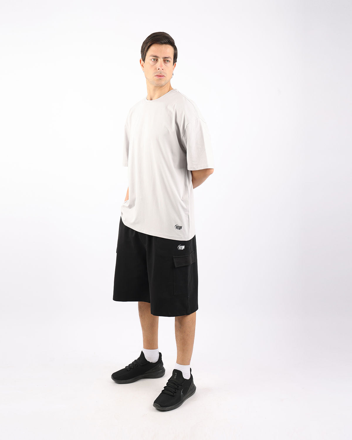OverSized Basic Men's Light Gray T-Shirt-Atum -56425723