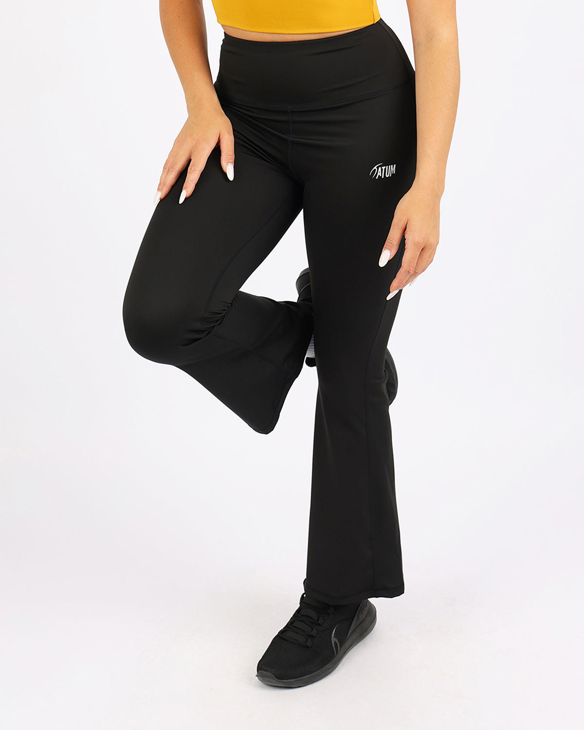 Wide Leg Yoga Black Leggings-Atum -53369148