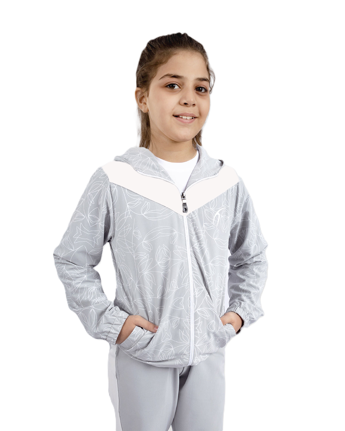 Colorful Girl's Gray Jacket-Atum -59643021