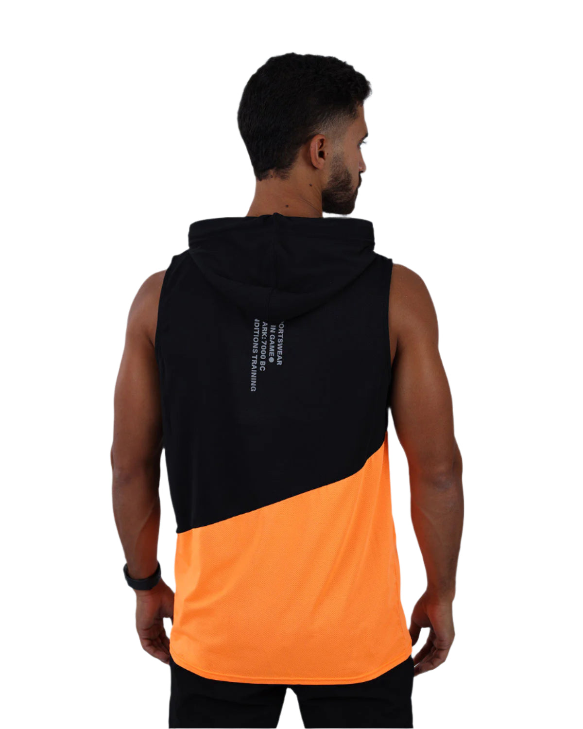 Sleeveless Breathable Orange Hoodie-Atum -67712006