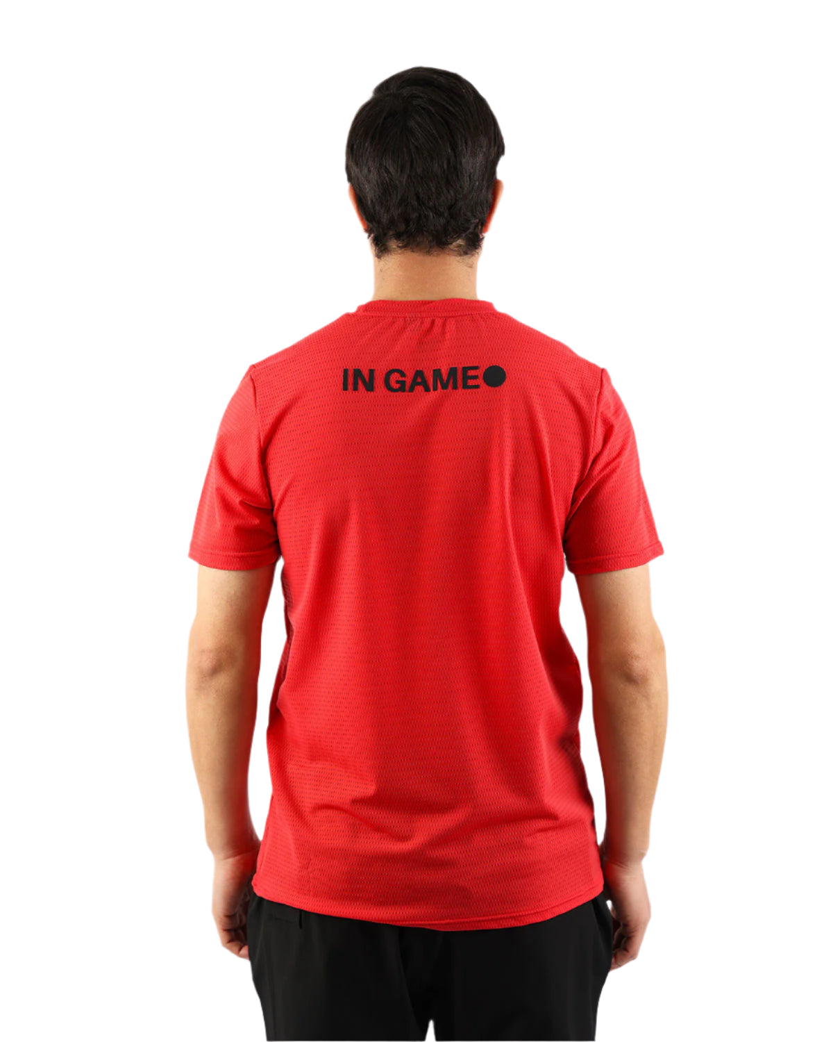 Crew Neck Short Sleeve Red Athletic Top-Atum -2643396