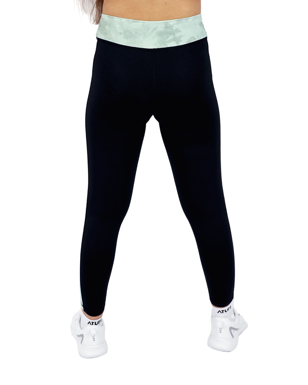 Girl's Marble Black Leggings-Atum -28500291