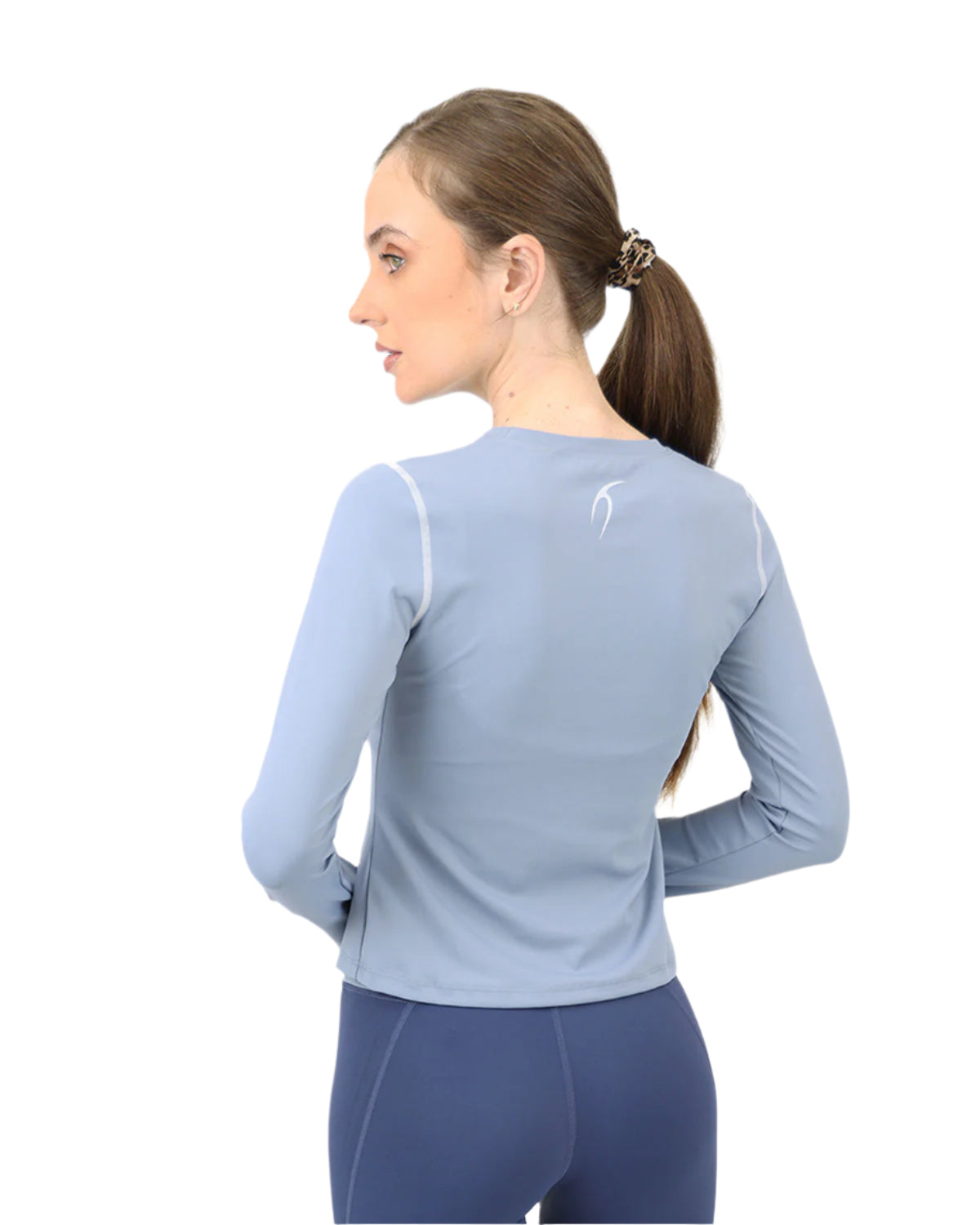 Streamline Long Slevess Women's Blue Top-Atum -93339102