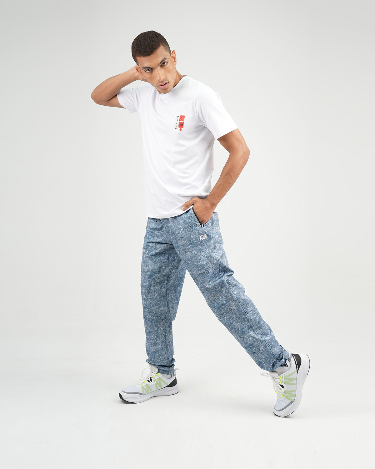 Printed Cinchable Hems Men's Pants