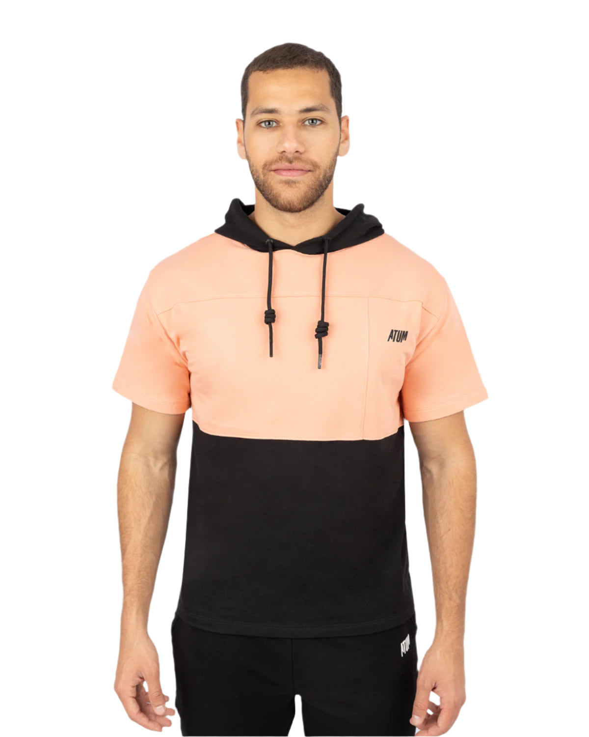 Half Sleeve Coral Hoodie-Atum -59017124