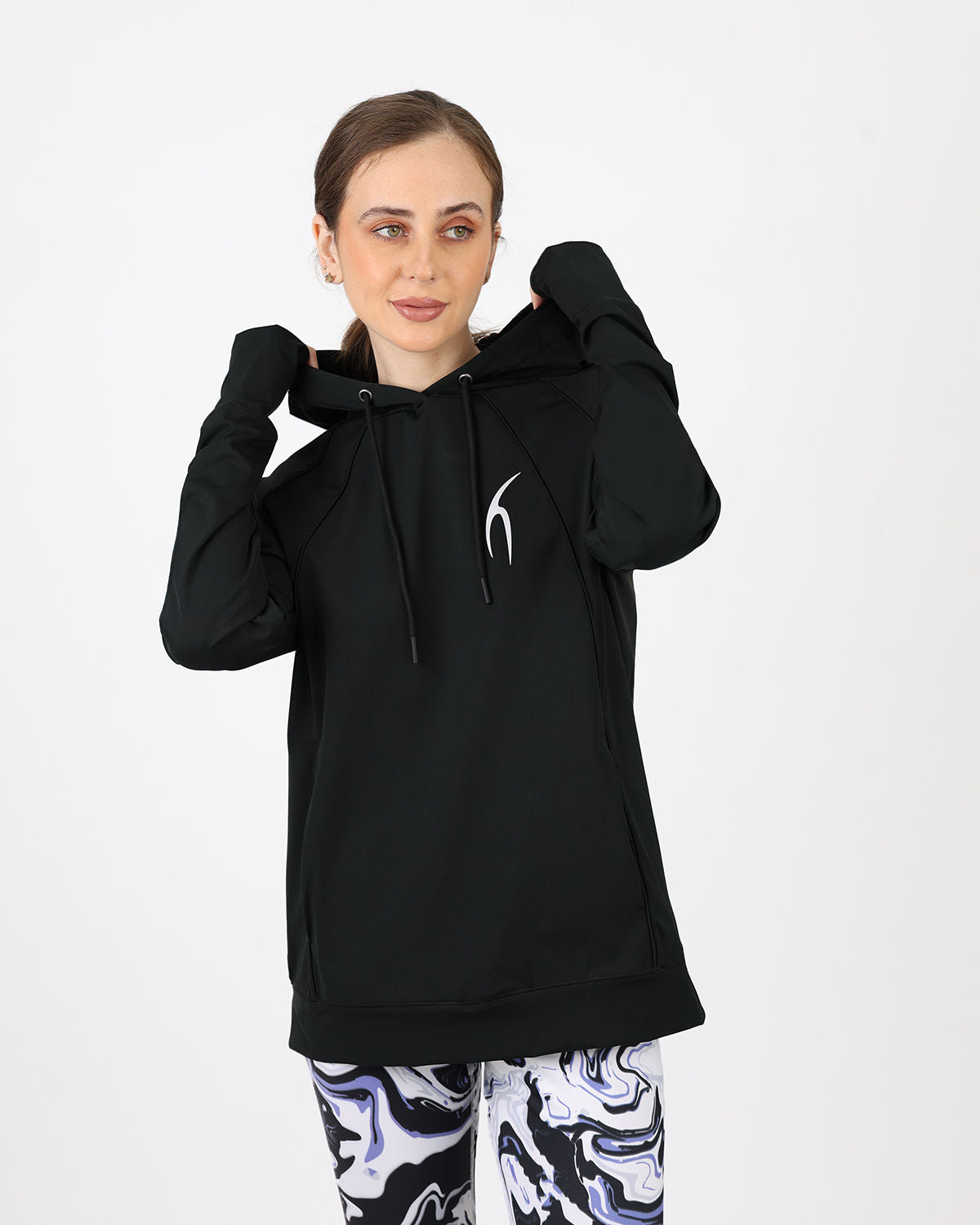 Long-Sleeve Training Black Hoodie-Atum -15511387