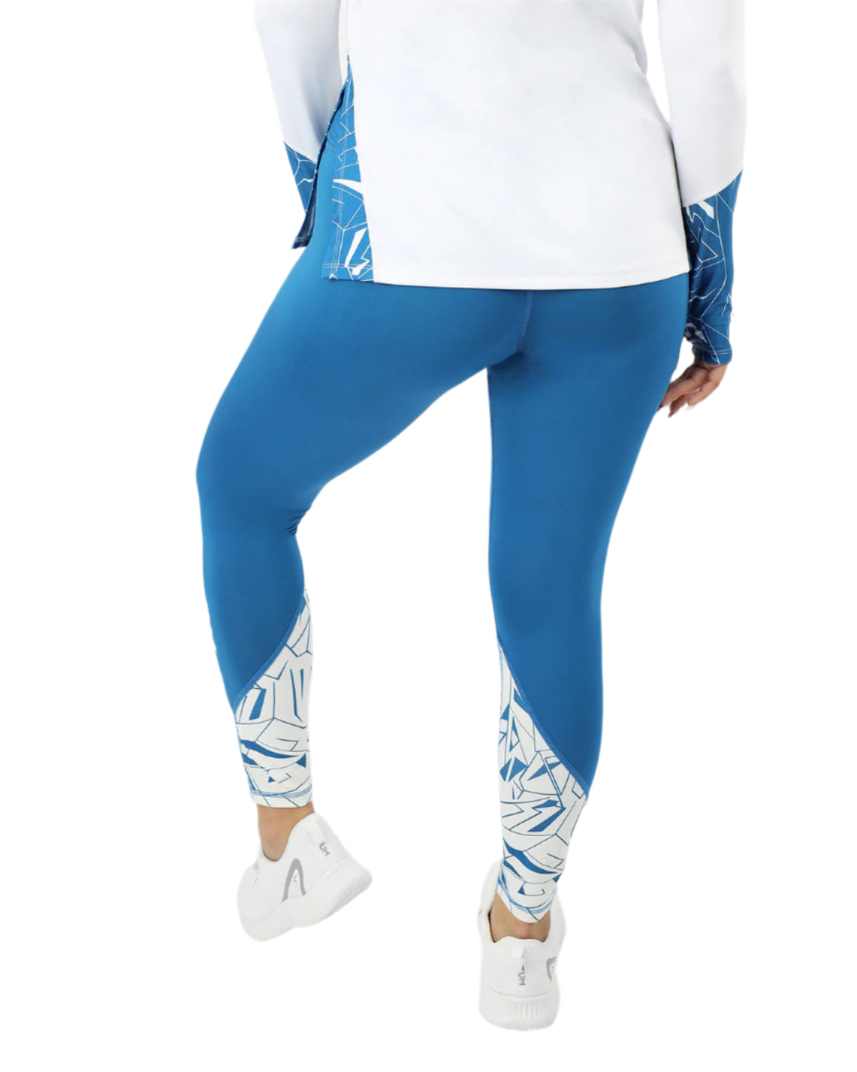 Printed Women's Blue Leggings-Atum -79524070