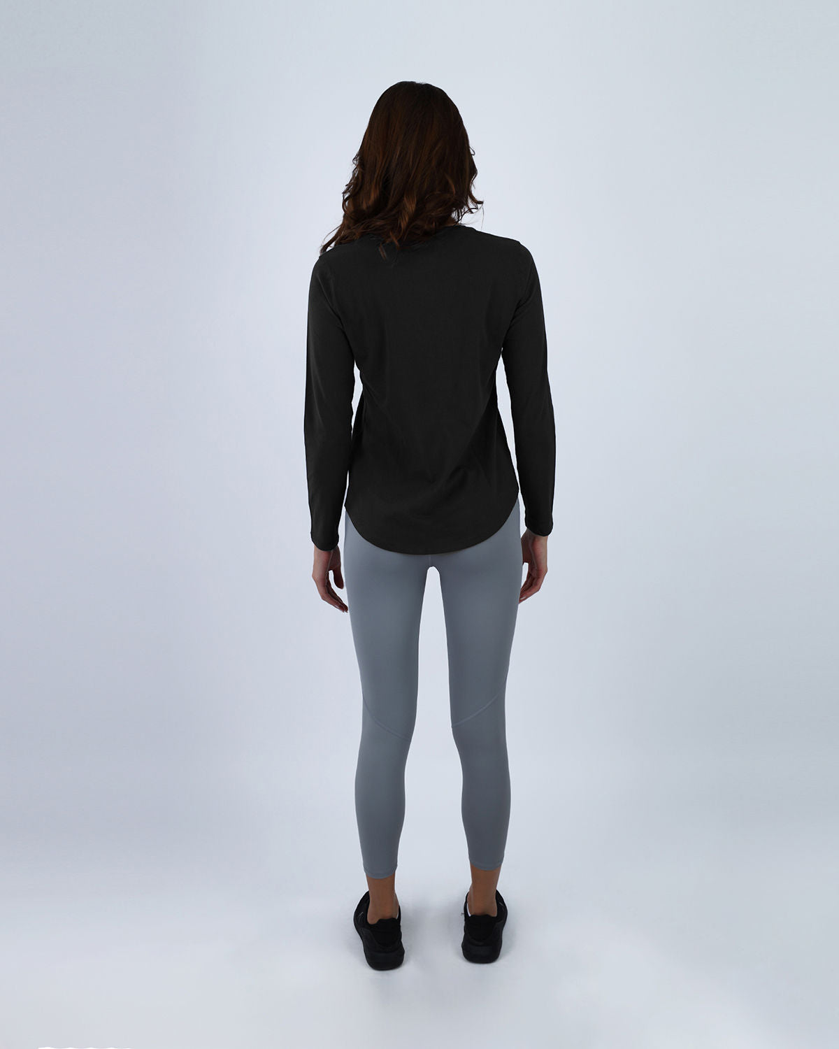 Basic Long Sleeve Black T-Shirt-Atum -51912896